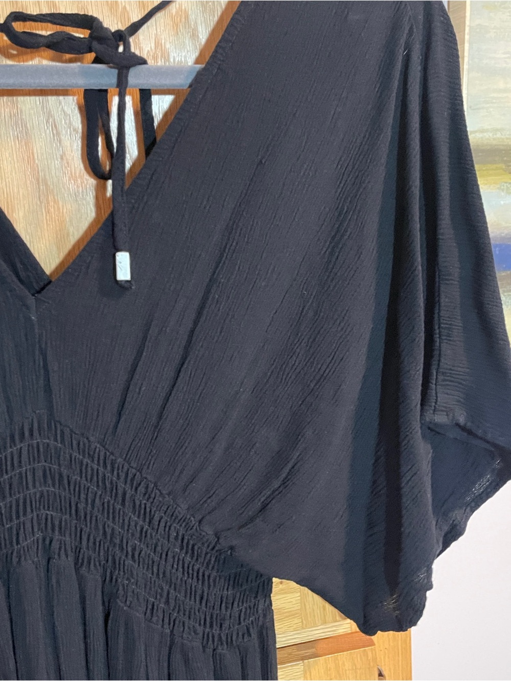 lovestitch Black Textured Starchild Kimono Maxi Dress boho summer - Picture 6 of 7